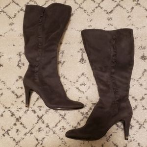 Cute gray calf-high boots